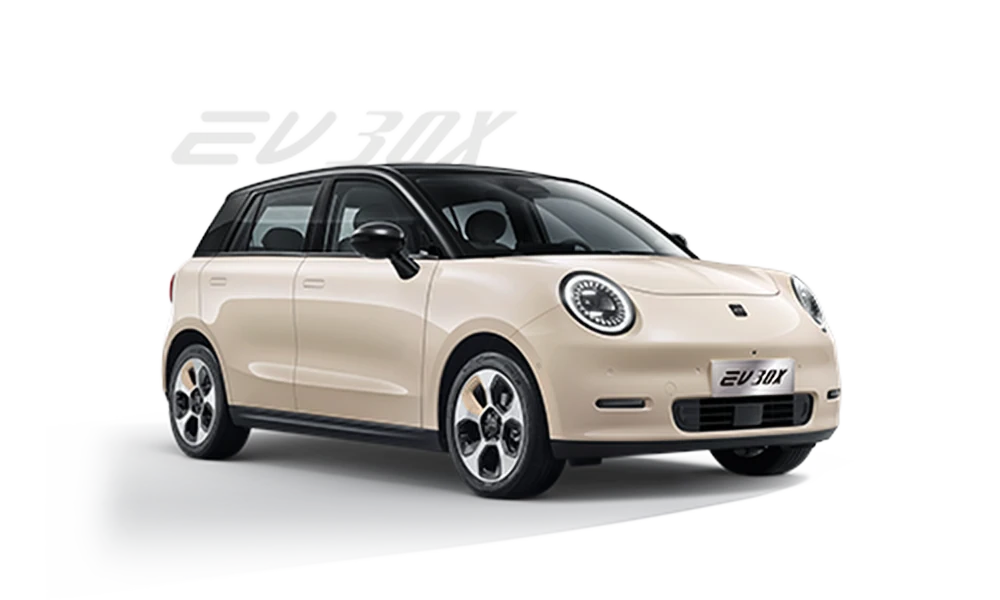 JAC EV 30X, vista exterior en color crema