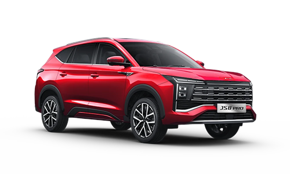 JAC JS8 PRO, vista exterior en color rojo